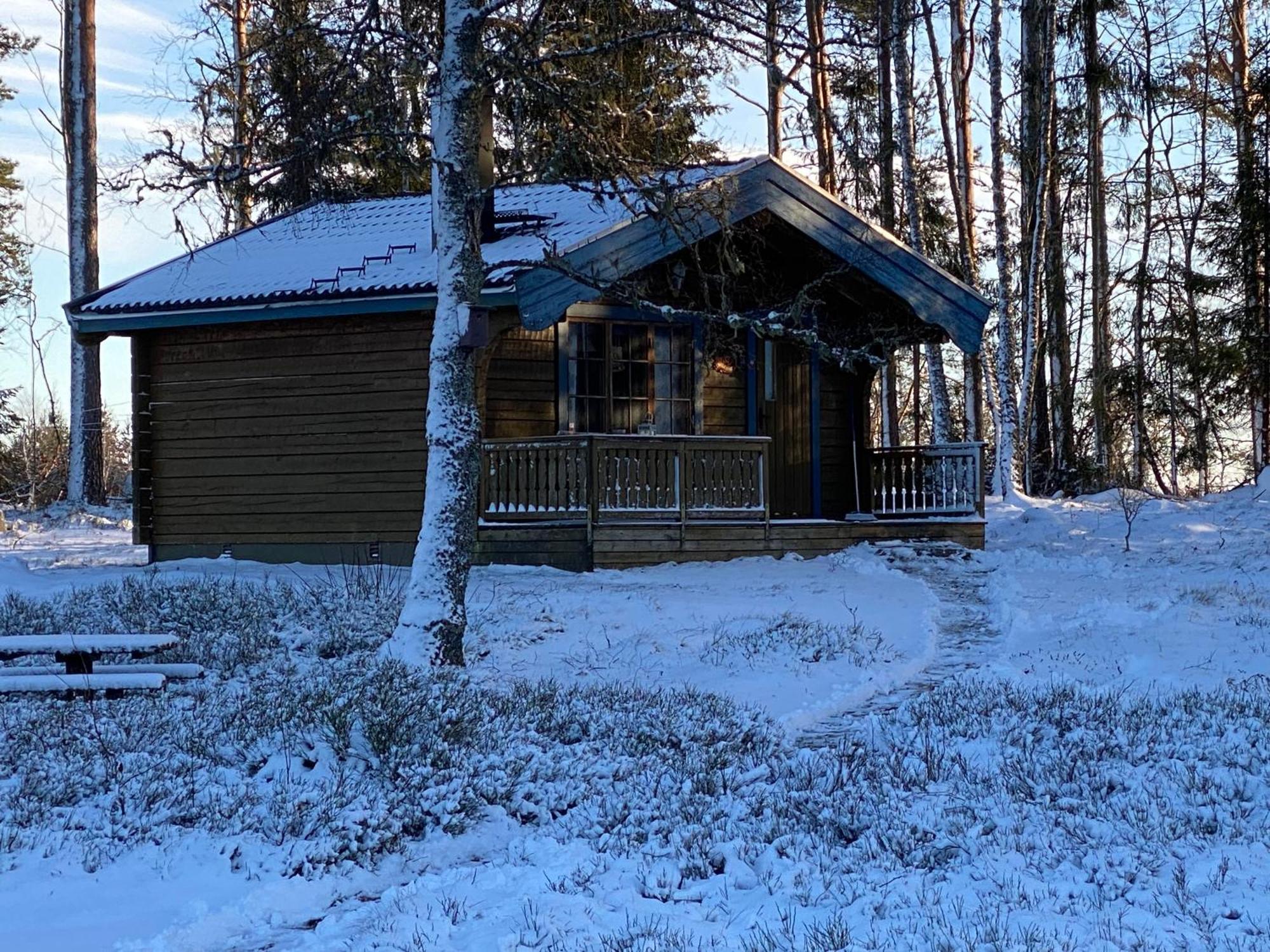 Timrad Stuga I Kanten Av Skogen Med Spa Moejlighet Mullsjö Екстериор снимка
